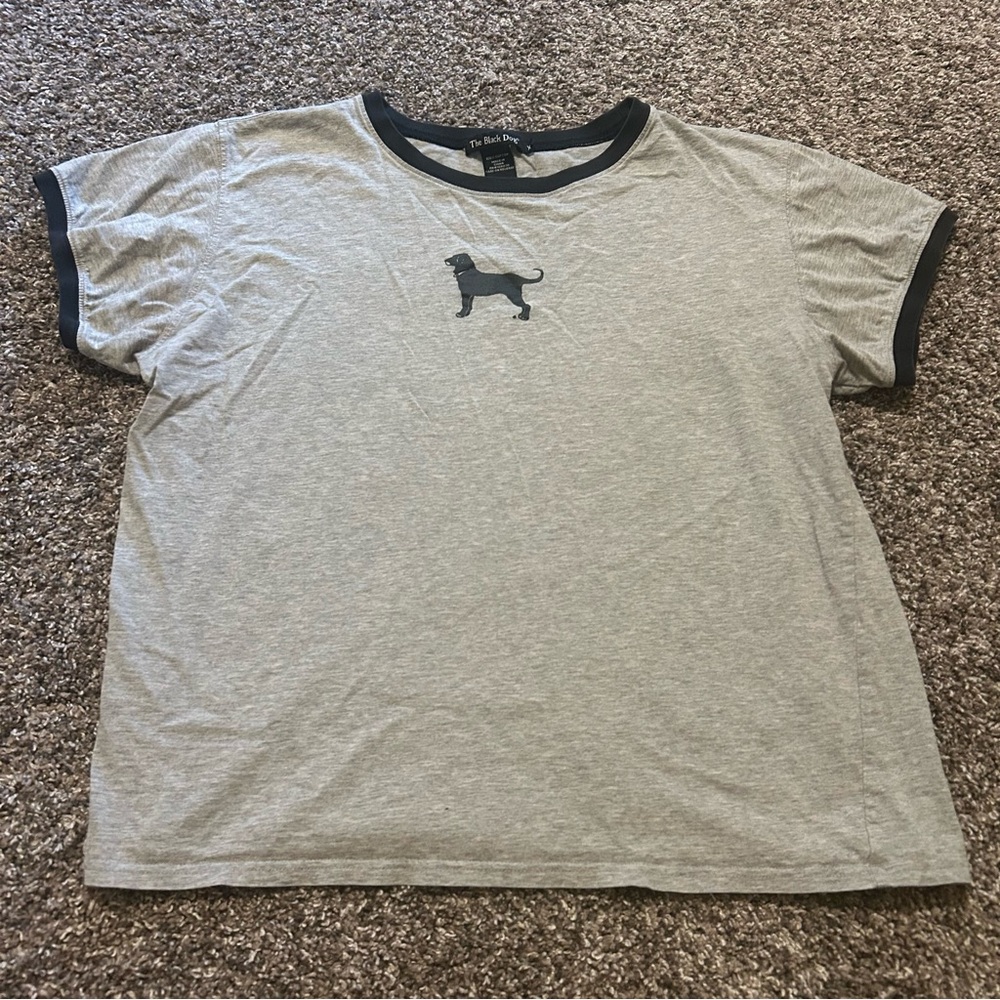 The Black Dog youth XL gray black tee tshirt preppy summer New England cotton
